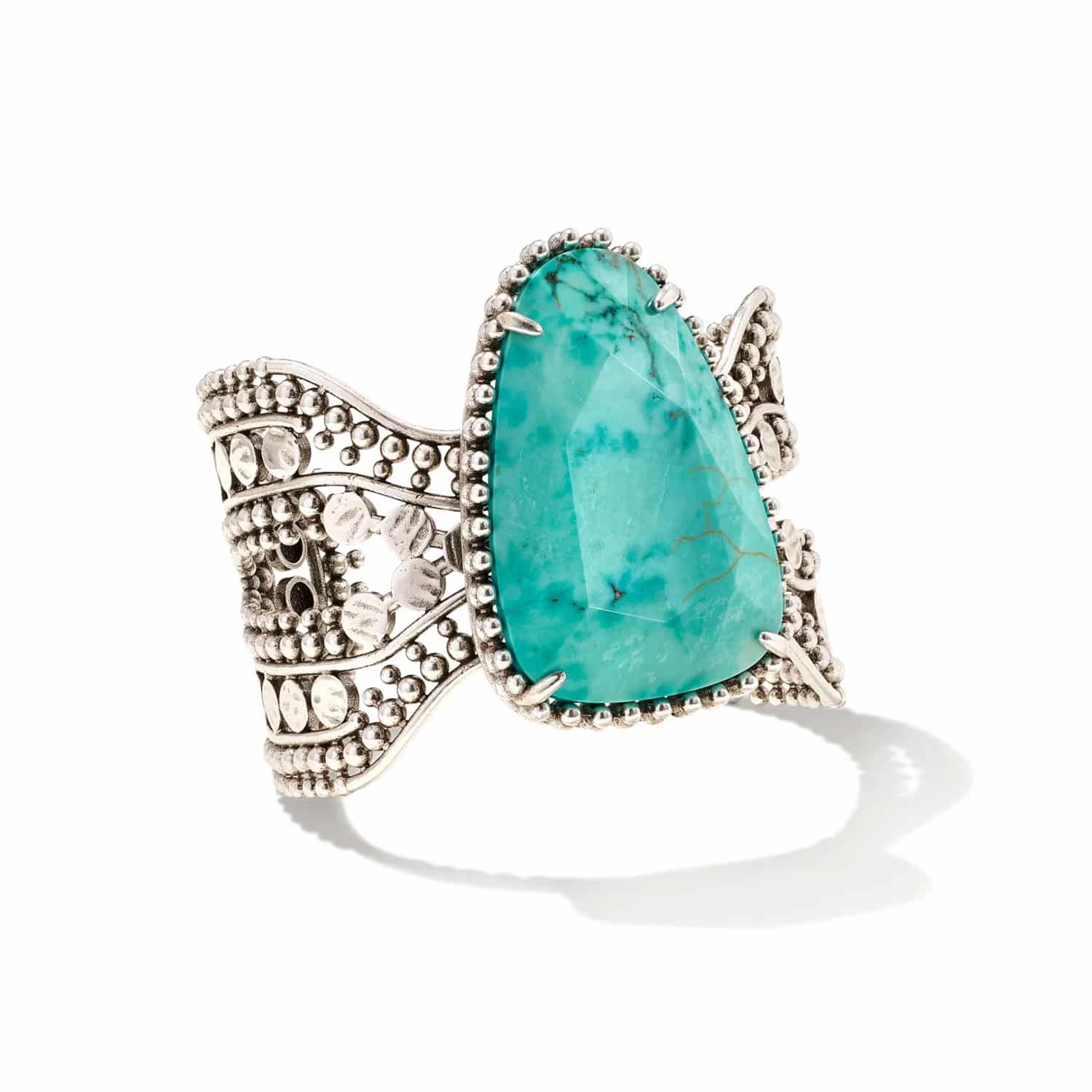 Abena Vintage Silver Statement Bracelet in Variegated Turquois