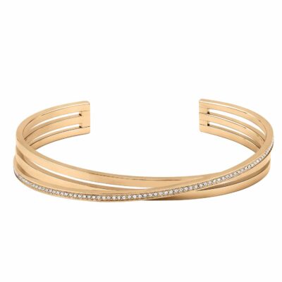 Rose Gold Coloured Stainless Steel & Cubic Zirconia Saya Bracelet