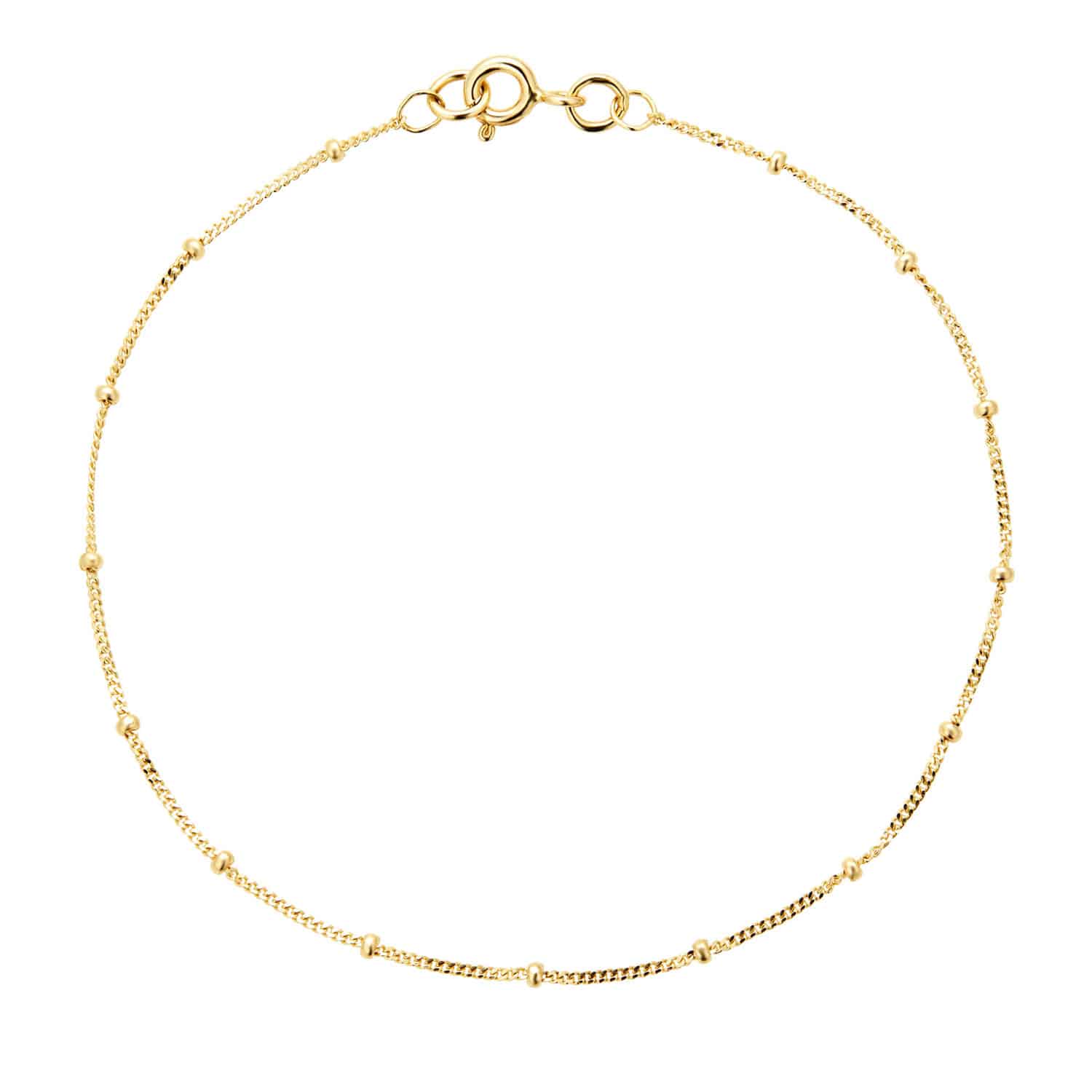 9ct Yellow Gold Beaded Chain Bracelet - Image 3